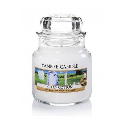 Yankee Candle Vonná sviečka Classic malý s vôňou čistej bavlny (Clean Cotton) 104 g