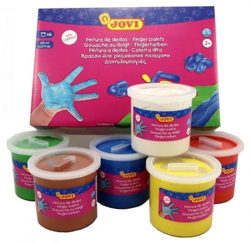 JOVI Prstové farby rôznofarebné v sade 6x 125ml - 6 ks