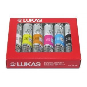LUKAS Akrylové farby STUDIO 6x20 ml, papierová krabica - sada - sada - 120 ml