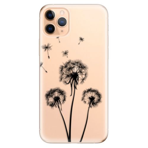 Odolné silikónové puzdro iSaprio - Three Dandelions - black - iPhone 11 Pro Max