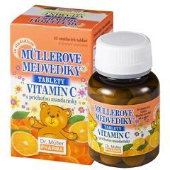 Müllerove medvedíky® tablety s príchuťou mandarínky a vitamínom C 45 ks