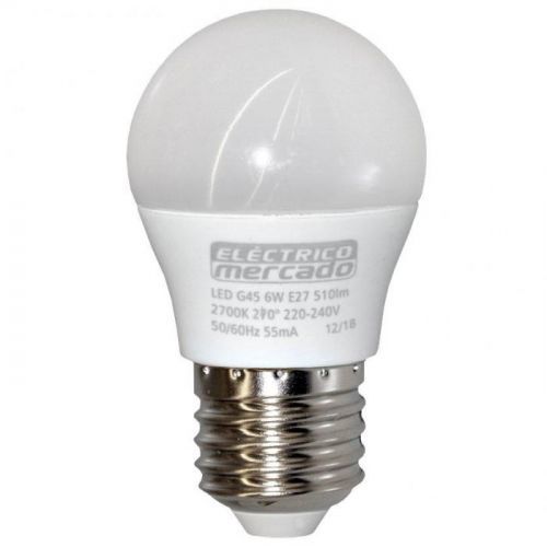 LED žiarovka EM 6W G45 E27 2700K