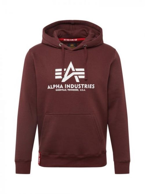 ALPHA INDUSTRIES Mikina  vínovo červená / biela