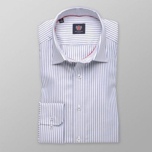 Pánska slim fit košeľa London (výška 176-182) 8261 s pásikmi a úpravou  two-ply