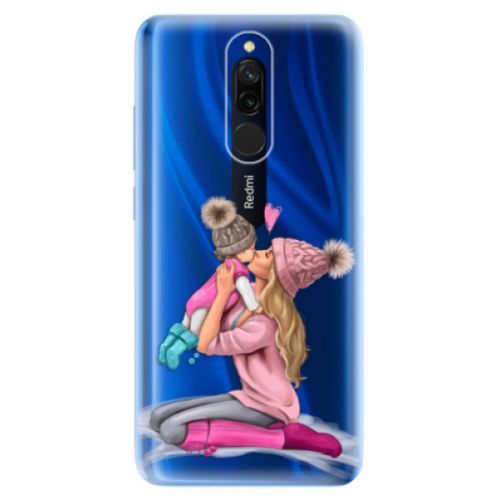 Odolné silikónové puzdro iSaprio - Kissing Mom - Blond and Girl - Xiaomi Redmi 8