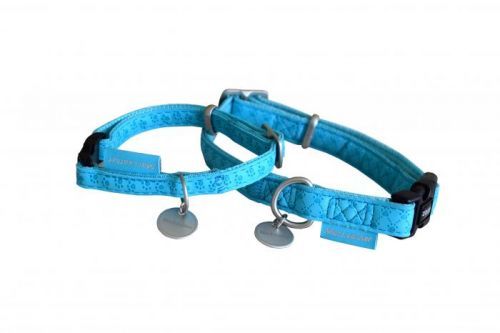 Obojok pre psov MAC LEATHER tyrkysová Barva: tyrkysová, Velikost: šírka 1cm, obvod 20-30cm