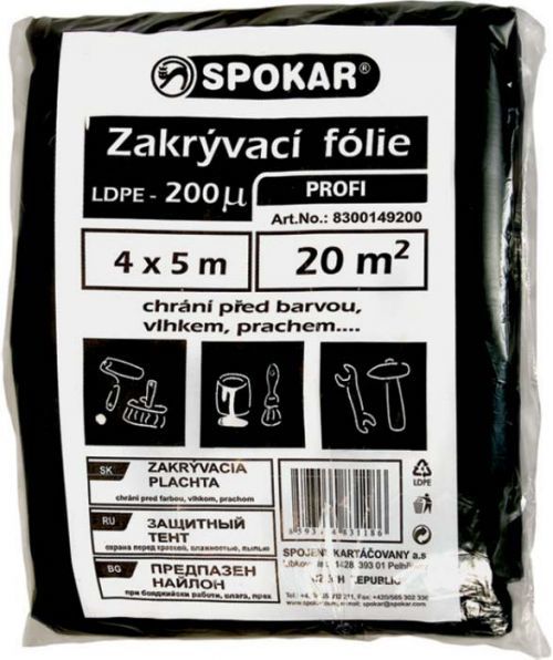 SPOKAR Plachta zakrývacia 200my 4x5m - 4x 5m