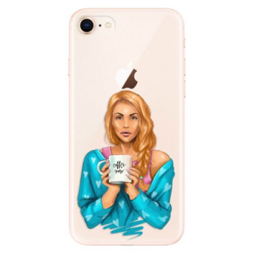Odolné silikónové puzdro iSaprio - Coffe Now - Redhead - iPhone 8