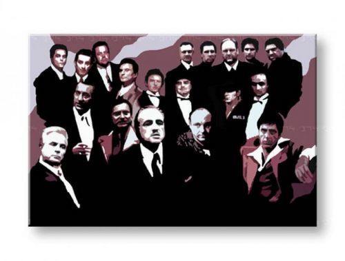 Ručne maľovaný POP Art obraz The MAFIA Family 2 dielny family