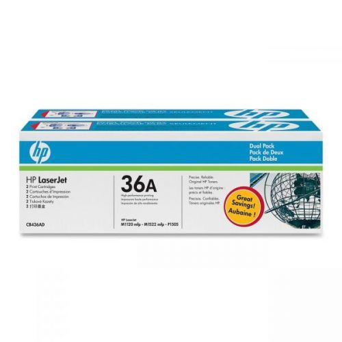 HP originál toner CB436AD, black, 4000 (2x2000)str., HP 36A, HP LaserJet P1505, M1522n, nf MFP, dual pack