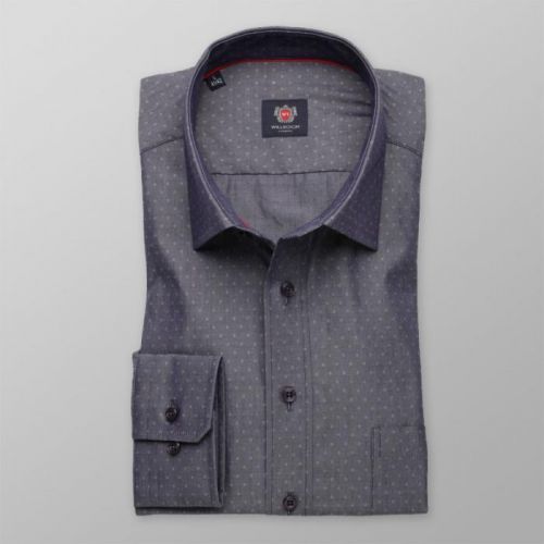 Pánska slim fit košeľa London (výška 176-182 i 188-194) 8592 v grafitové farbe