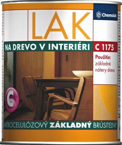 Chemolak C 1175 Základný nitrocel, lak - brúsny - bezfarebný - 0,75 L