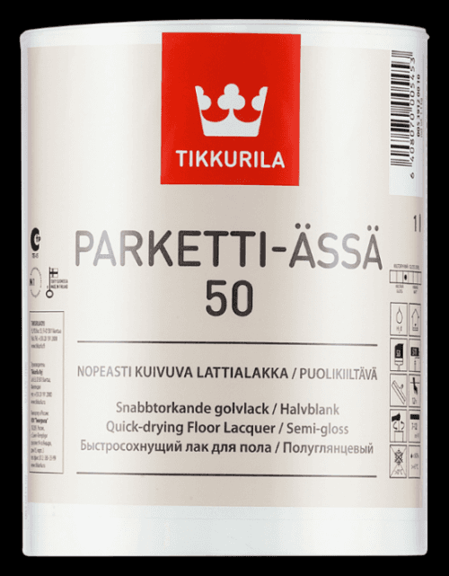 Tikkurila PARKETTI ÄSSÄ 50 – lak na drevené podlahy - bezfarebný pololesklý - 5 L