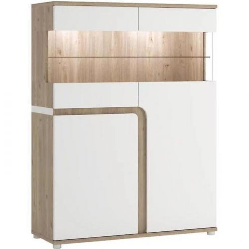 Vitrína Milano Typ 33  2d Led Nelson/Biela