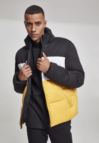 Urban Classics 3-Tone Boxy Puffer Jacket blk/chromeyellow/wht - S