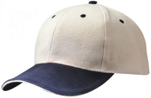 Myrtle Beach Reklamná šiltovka 6 panelová sandwich MB024 - Béžová / tmavě modrá / béžová | uni