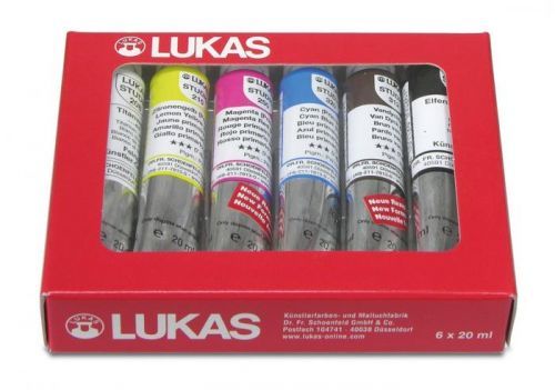 LUKAS Olejové farby STUDIO 6x20 ml, papierová krabica - sada - súprava - 120 ml