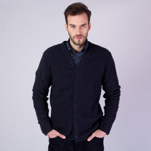 Pánsky sveter cardigan tmavo sivý 11622