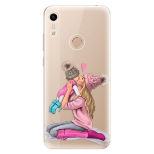 Odolné silikónové puzdro iSaprio - Kissing Mom - Blond and Girl - Huawei Honor 8A