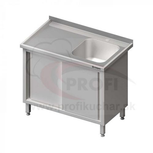 Umývací stôl krytovaný s drezom 400x400mm - posuvné dvere 1900x600x850mm