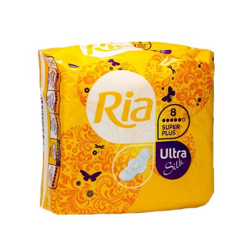 Ria Ultratenké hygienické vložky s extra savým jadrom Ultra Silk Super Plus 8 ks