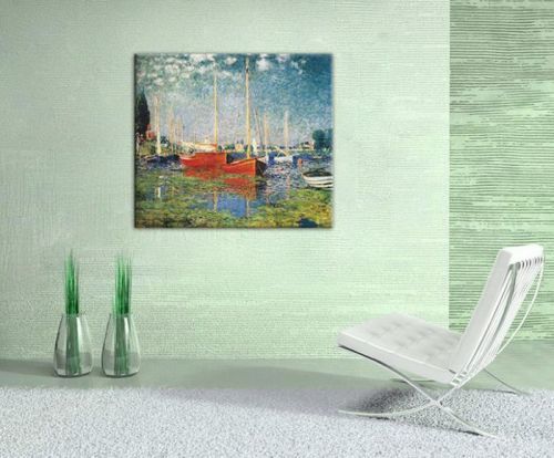 Obraz na plátne ČERVENÉ LODE V ARGENTEUIL – Claude Monet  REP073