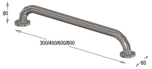 NEREZOVÉ SPRCHOVÉ ŽĽABY Pevné madlo (nerez), 400mm