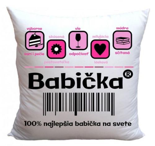 Vankúš Babička 100% (Veľkosť: 40 x 40 cm)