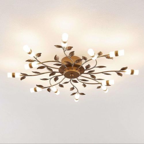 Lindby Bentas stropné LED svietidlo z kovu, bronz