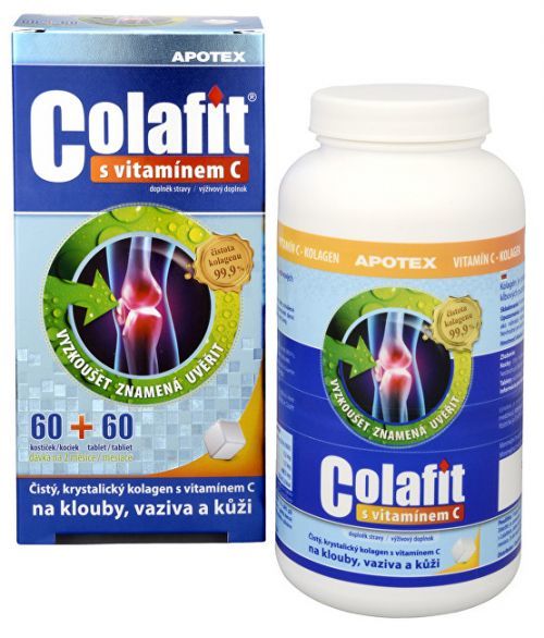 Apotex Colafit (čistý kolagén) s vitamínom C 60 kociek + 60 tbl.