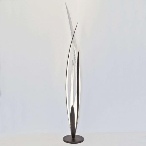 Palustre – čierno-hnedá-strieborná stojaca lampa
