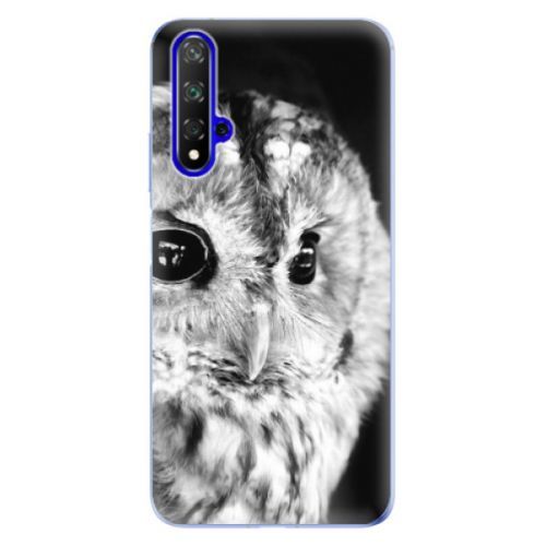 Odolné silikónové puzdro iSaprio - BW Owl - Huawei Honor 20