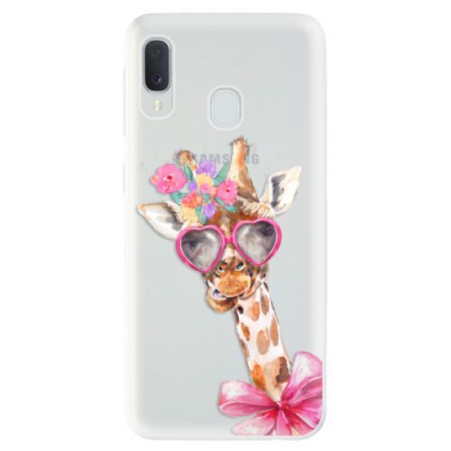 Odolné silikónové puzdro iSaprio - Lady Giraffe - Samsung Galaxy A20e