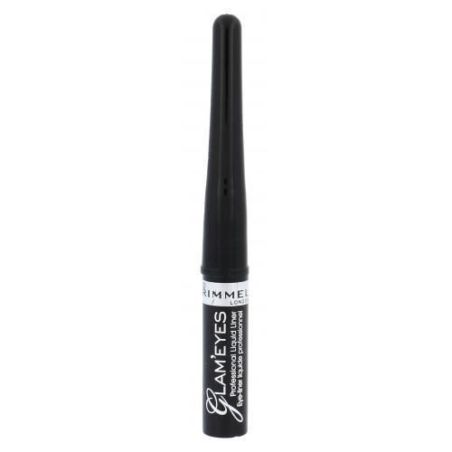 Rimmel London Glam Eyes 3,5 ml očná linka pre ženy 001 Black Glamour tekuté linky