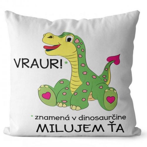 Vankúšik Vraur = milujem ťa (Veľkosť: 40 x 40 cm)