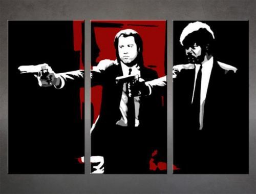 Ručne maľovaný POP Art obraz Pulp Fiction 3 dielny  pulp5