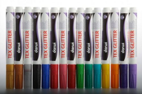 Darwi DARWI TEX fixy na textil - glitrové - čierna 140013100 - 6 ml