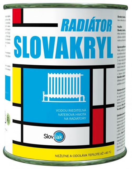 SLOVLAK Slovakryl Radiátor - farba na radiator - 1000 - biely - 0,75 Kg