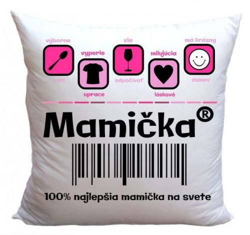 Vankúš Mamička 100% (Veľkosť: 40 x 40 cm)