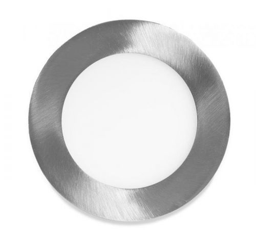 Ecolite Strieborný vstavaný LED panel guľatý 120mm 6W Farba svetla: Teplá biela LED-WSL-6W/27/CHR