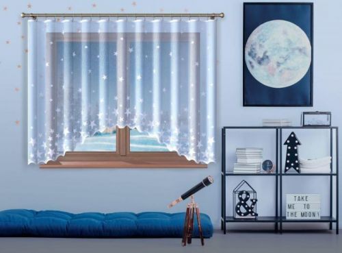 Forbyt, Hotová záclona, Stars, biela 300 x 140 cm