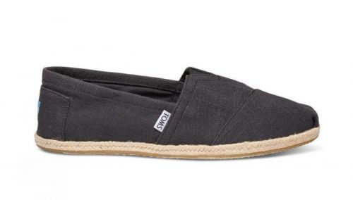 Toms Classic Linen Black Canvas modré 10008356
