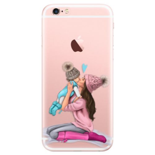 Odolné silikónové puzdro iSaprio - Kissing Mom - Brunette and Boy - iPhone 6 Plus/6S Plus