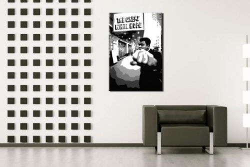 Ručne maľovaný POP Art obraz Muhamad Ali  ali1