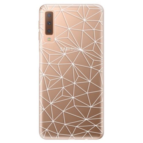 Odolné silikónové puzdro iSaprio - Abstract Triangles 03 - white - Samsung Galaxy A7 (2018)