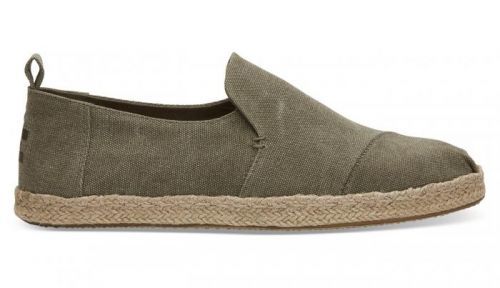 Toms Olive Washed Canvas Alpargata zelené 10011624
