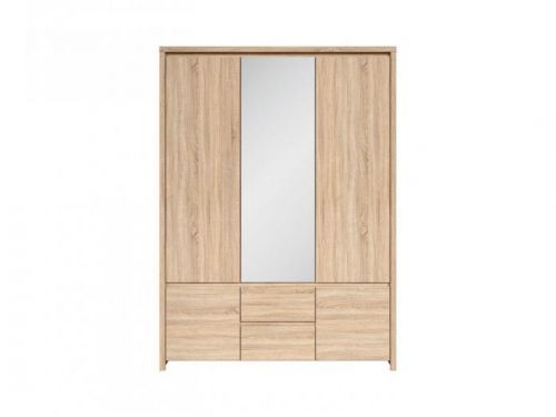 BLACK RED WHITE Kaspian SZF5D2S šatníková skriňa so zrkadlom dub sonoma