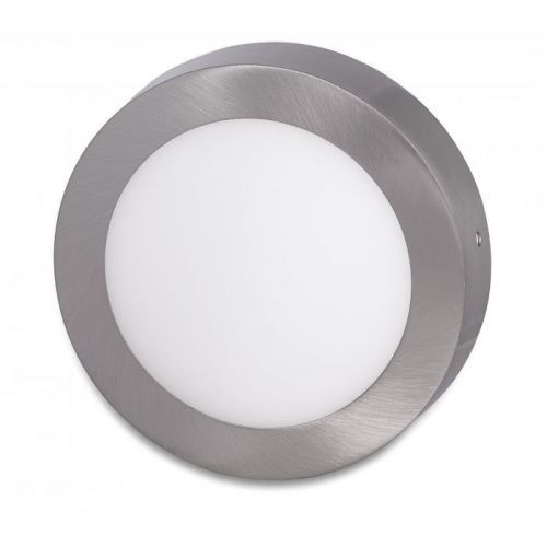 Ecolite Strieborný prisadený LED panel guľatý 225mm 18W Farba svetla: Denná biela LED-CSL-18W/41/CHR