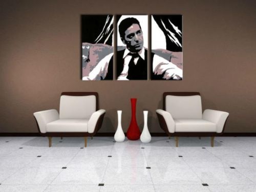 Ručne maľovaný POP Art obraz AL PACINO 3 dielny  al11