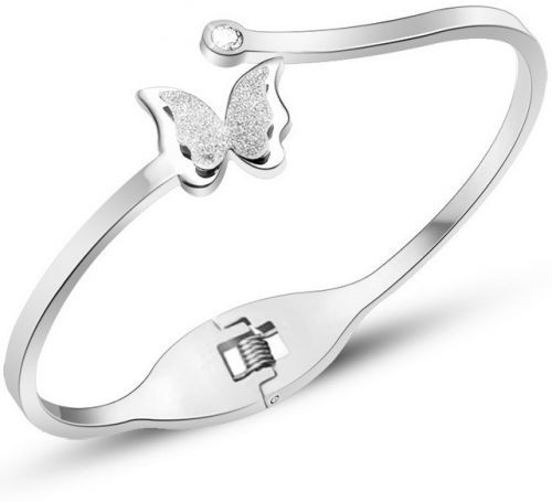 Troli Romantický motýlie náramok Metal Butterfly KBS-154-SIL